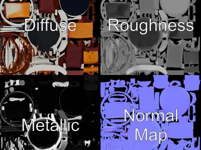 Smartwatch Model Pack  High Detail with Leather Strap Low-poly 3D model