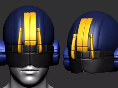 High quality scifi helmet high poly sculpt 3d printable 3D model
