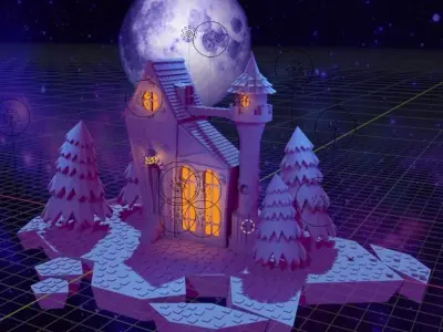 a small fairy-tale house Low-poly 3D model