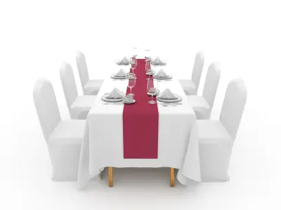 Banquet Table and Chair 93 3D model