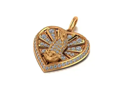 Virgen Guadalupe en forma de corazon 3D print model