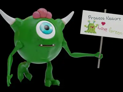 Protester Baby Monster  3D model