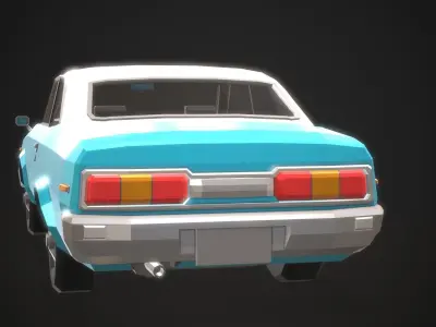 Low-Poly Retro City Car 02 Low-poly 3D model