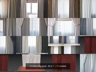 Curtains Big pack  All in 1  3D Model Collection
