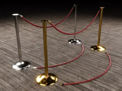 Silver and Gold Stanchion Low-poly 3D model