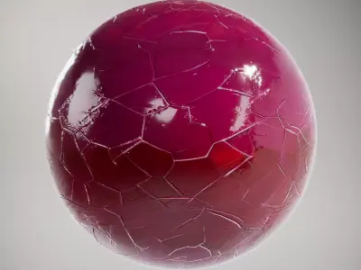 HQ PBR Textures Set Glossy Red Hexagonal Tiles Texture
