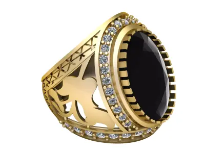 LUXURY BLACK CRYSTAL RING 3D PRINTABLE MODEL 3D print model