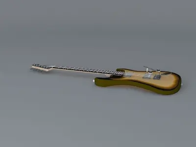 Fender custom shop double fat strat guitar Free 3D model