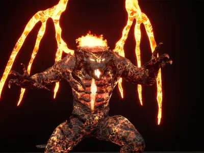 Hell demon destroyer low-poly game engine ready 3D model Low-poly 3D model