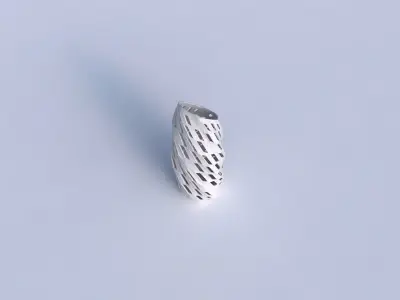 Vase twisted bent hexagon with checker grid lattice 2 3D print model