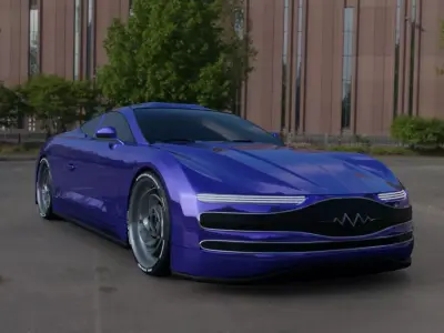Blue concept car 3D model