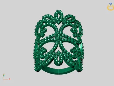 Vintage Womens Diamond Ring Women Rings 3dmodels 3D print model 3D print model 23