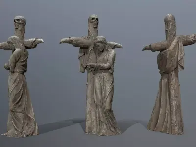 woman Statue Low-poly 3D model