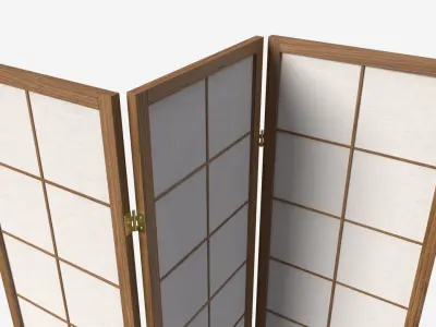 Folding screen Oriental 3D model