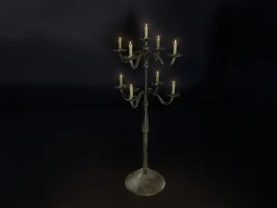 Candle Stand 04 Low-poly 3D model