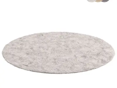 Chic faux fur rug Low-poly 3D model