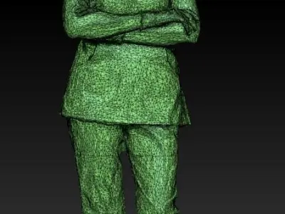 Adult surgical nurse in red uniform 125 Low-poly 3D model