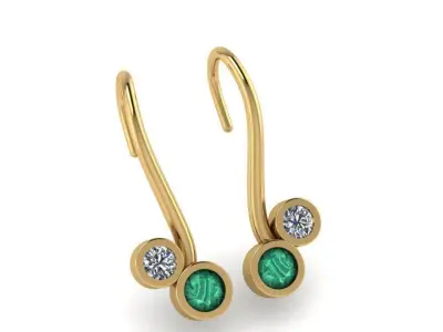 Bezel Setting Earring 4047 3D print model