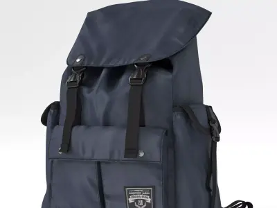 Backpack fabric Blue 3D model