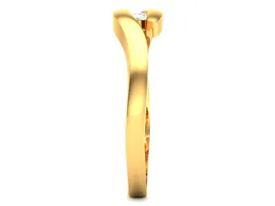 Solitaire Engagement Wedding Ring 3D print model 7