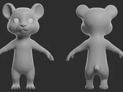 Cartoon  Tiger II Basemesh  Low-poly 3D model