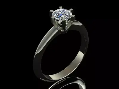 Tiffany Style Diamond Ring 3D print model