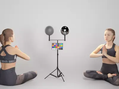 Woman in lotus pose 298 Low-poly 3D model