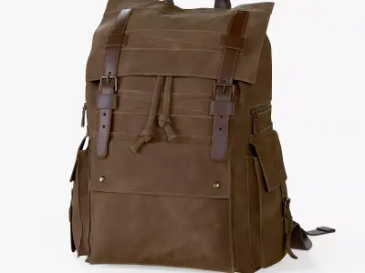  Backpack Iceland Brown Low-poly 3D model