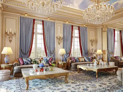  CLASSICAL ROUND SIDE TABLE 3D model