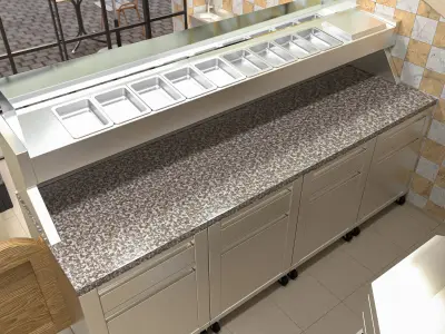 interior restaurant fast food  3D model