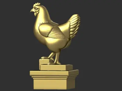 Statue of a Hen  3D print model