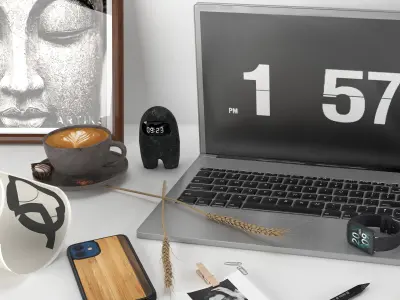 workplace decorative set - home office 3D model