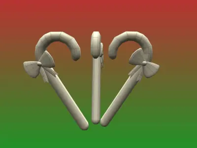 Christmas Candy Sticks FREE Free low-poly 3D model