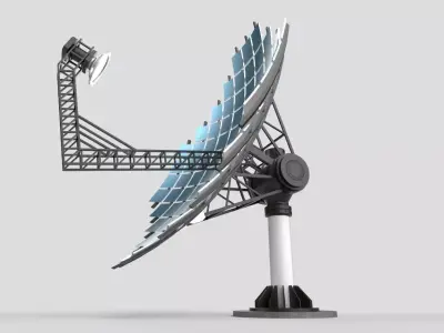 Solar Dish Collector M1 Low-poly 3D model