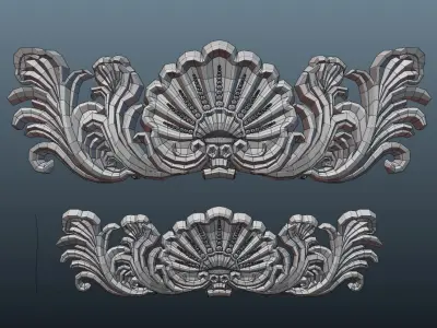 Central crown decor Low-poly 3D model