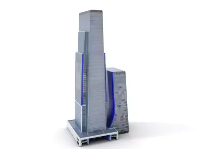 Modern Glass Skyscraper model pack Low-poly 3D model