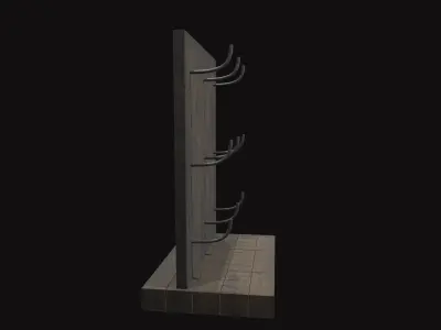 Medieval Jewelry Stand V02 Low-poly 3D model