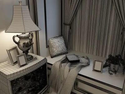 Bedroom with Sillbed in Royal Style 3D model