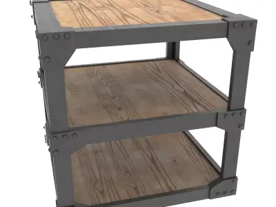 ASSET DE MUEBLES DE MADERA 3D model