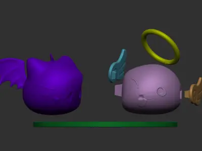 Ragnarok Online - Angeling and Deviling 3D print model