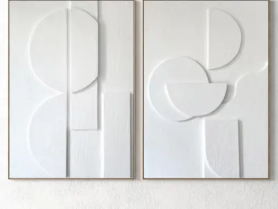 Plaster Two Photo Frame 106 Low-poly 3D model