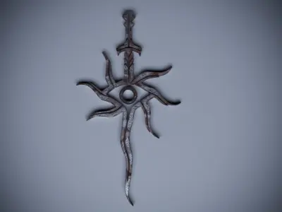 Sword with star Free 3D model