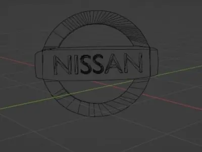 Nissan 3D Logo Low-poly 3D model