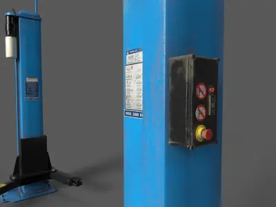 Hydraulic Car Lift Low-poly 3D model