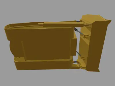 Low Poly Hydraulic Bulldozer 01 Low-poly 3D model