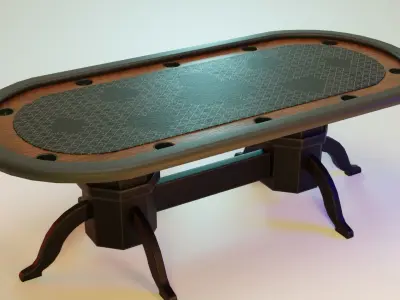 Poker table Low-poly 3D model