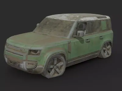 Abandoned Car - Land Rover Defender Low-poly 3D model