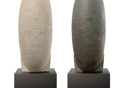 Radiant Circle Sculpture Modern Abstract Low-poly 3D model