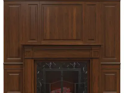 Classic fireplace 01 3D model