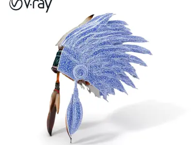 Native American Feather Headdress Model Pack Low-poly 3D model